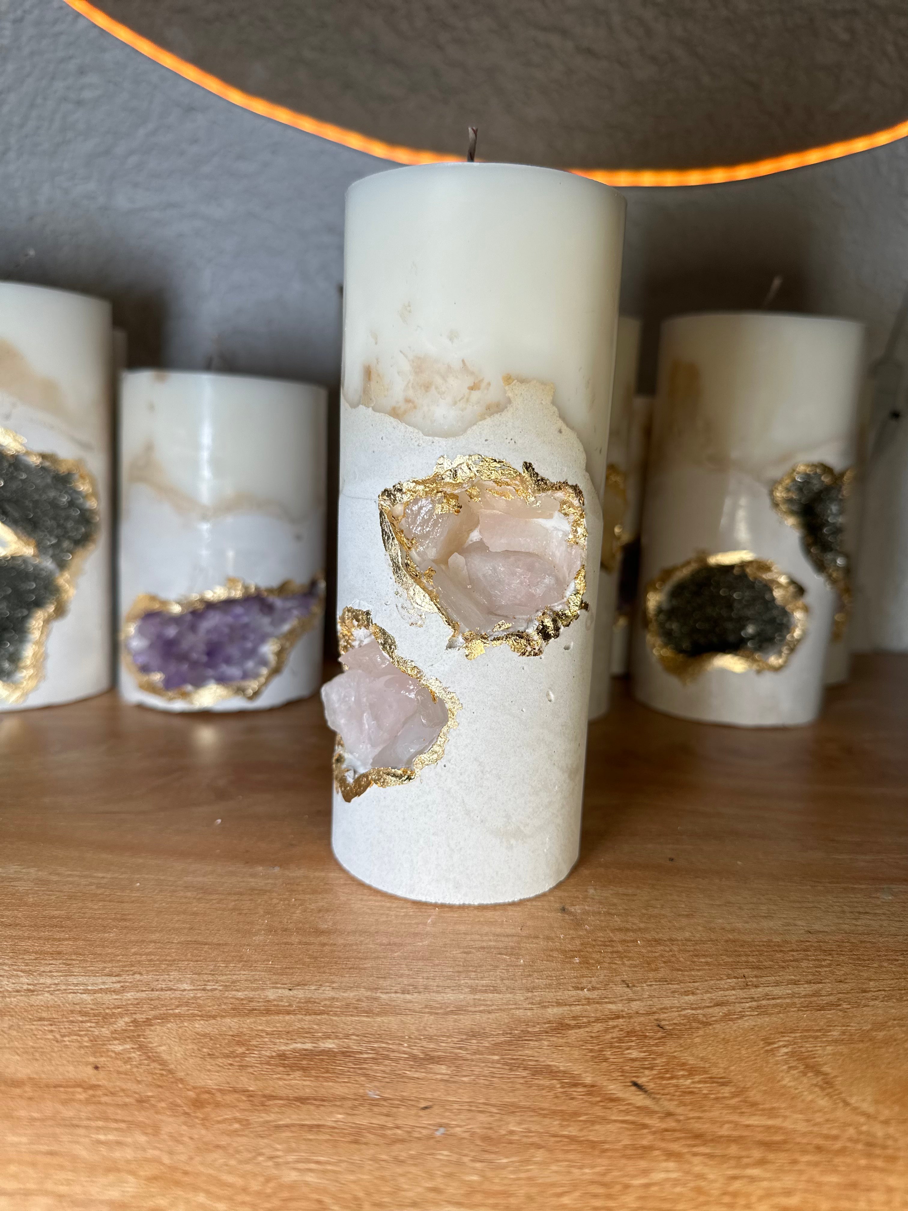 Vela Geoda Cuarzo Rosa – Edición Limitada 16/18