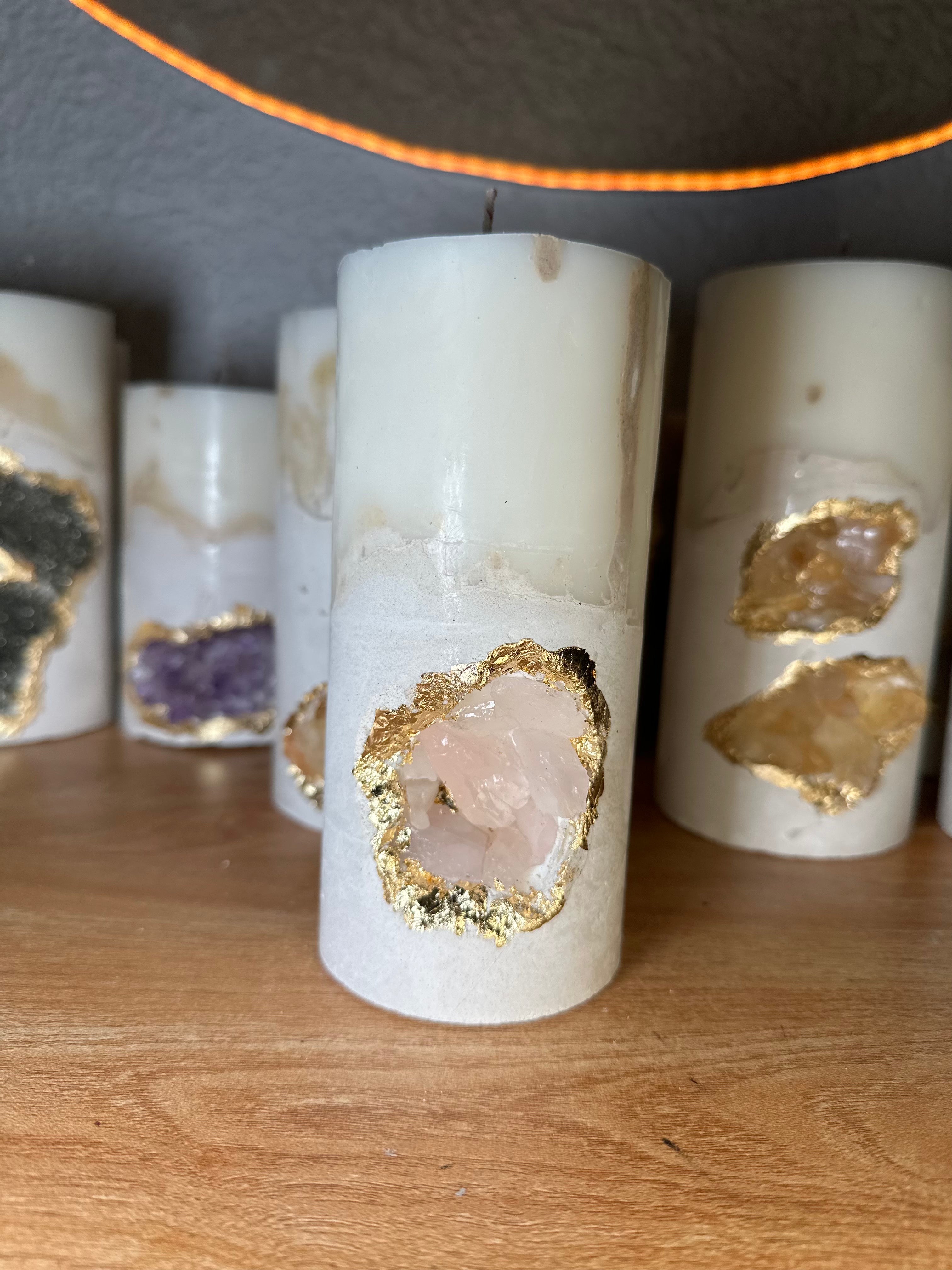 Vela Geoda Cuarzo Rosa – Edición Limitada 18/18